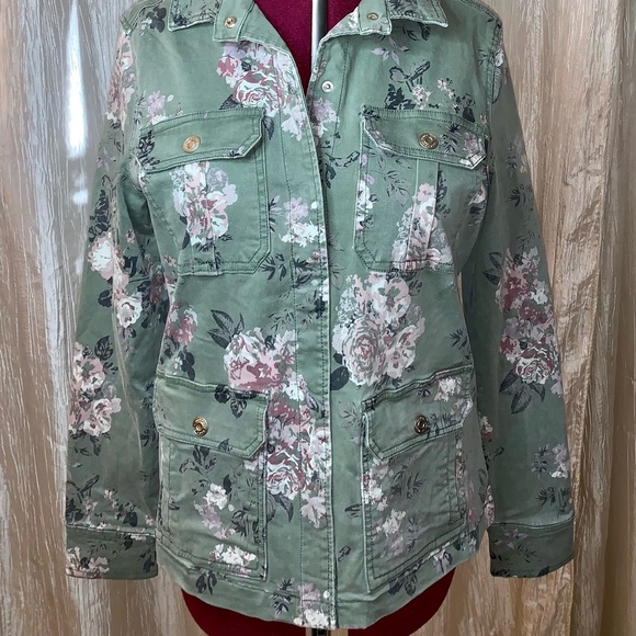 Floral Green Jean Jacket - Picture 5 of 5